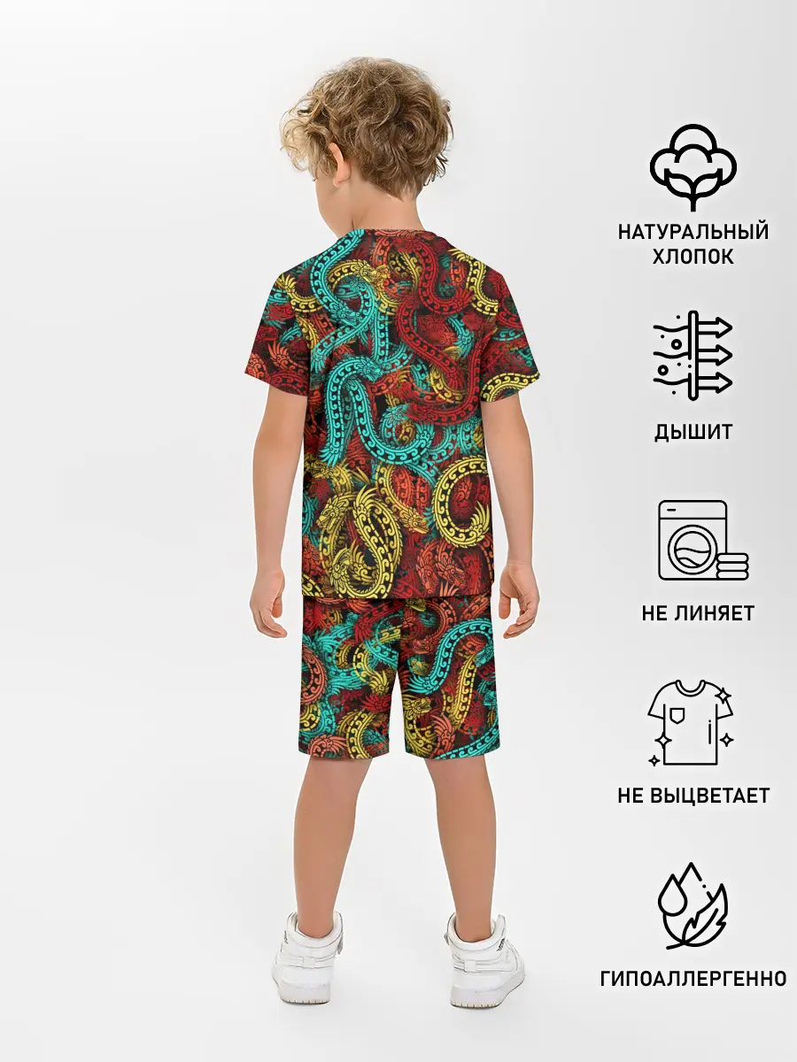 Детская пижама с шортами / Кетцалькоатли