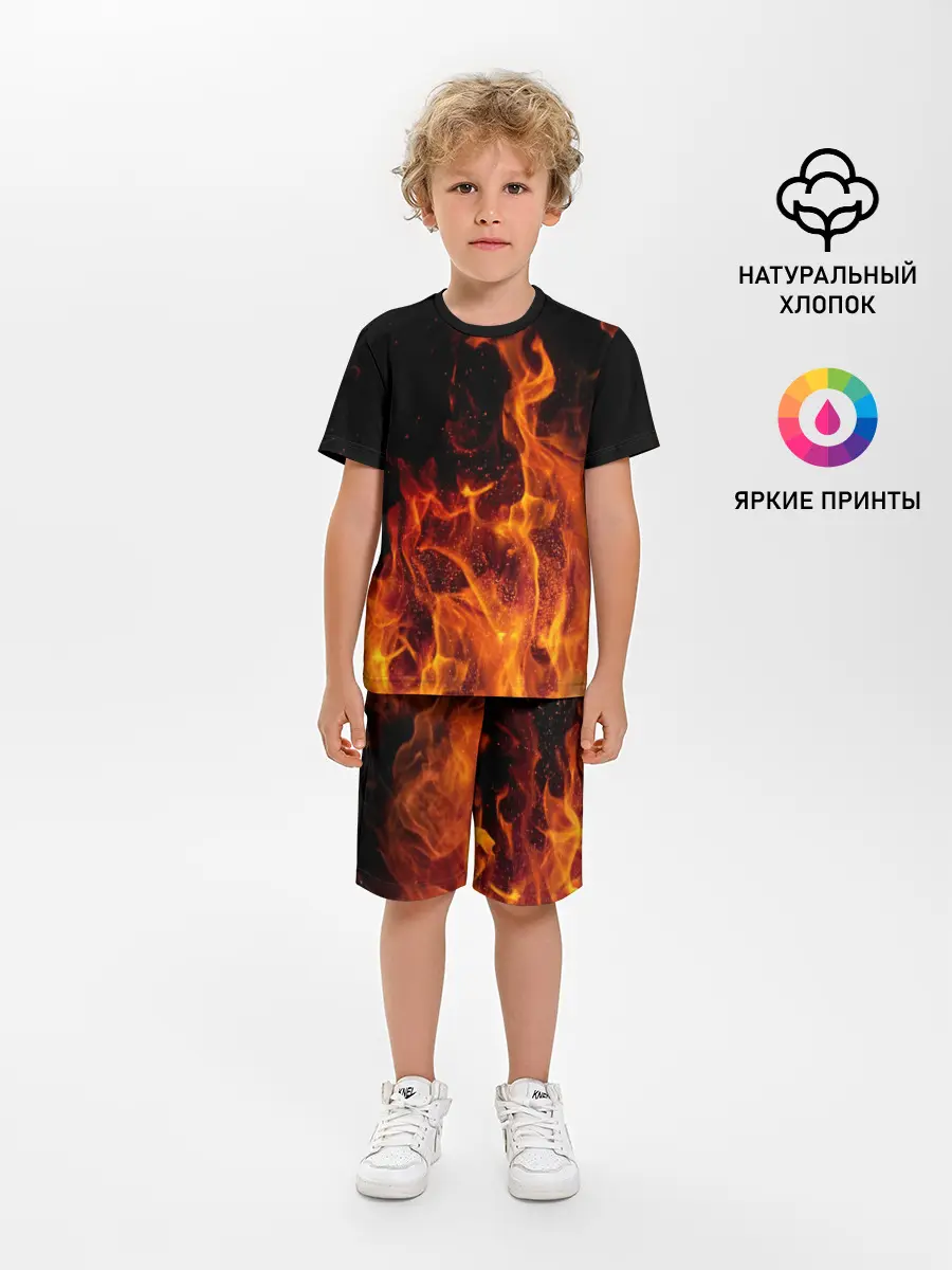 Детская пижама с шортами / Огонь