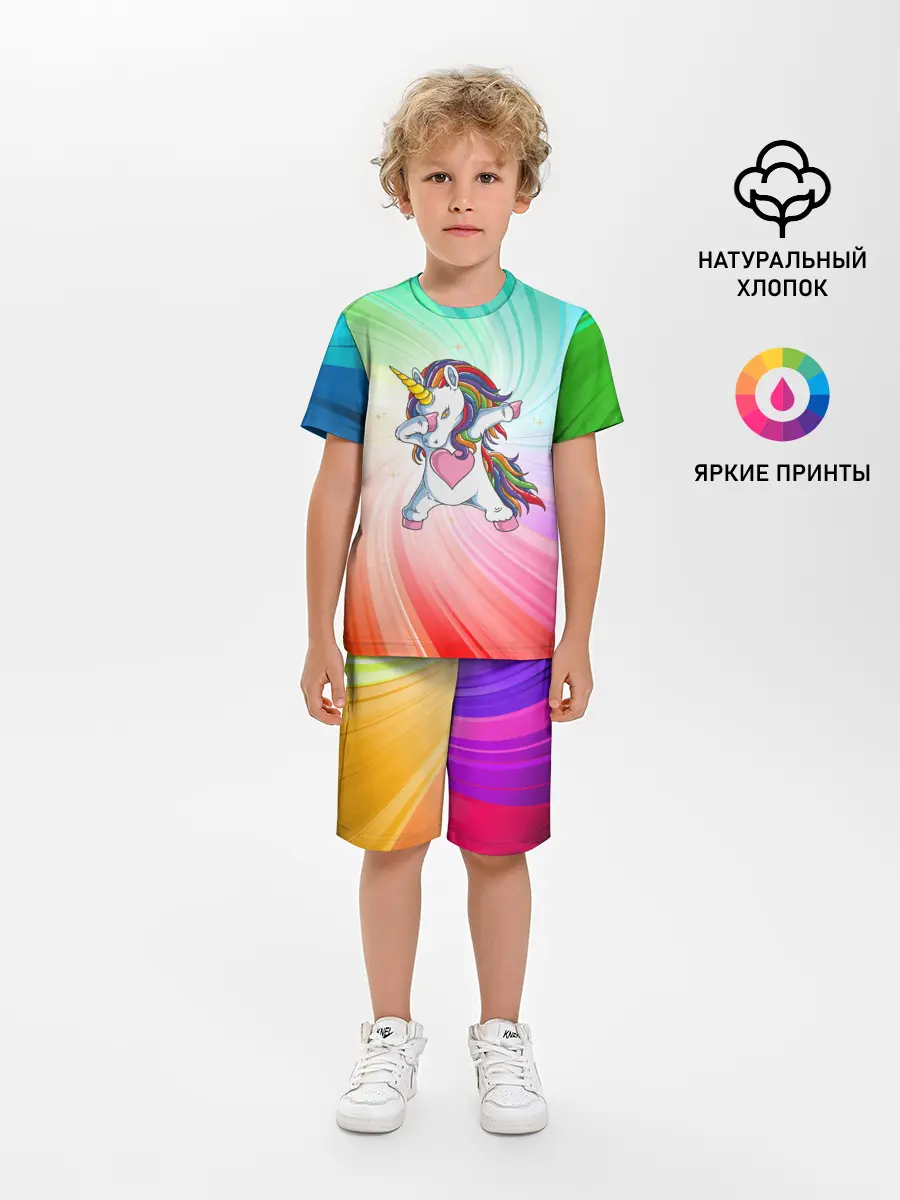Детская пижама с шортами / Танцующий единорог | Unicorn DAB
