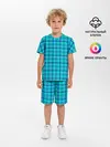 Детская пижама с шортами / Голубая клеточка