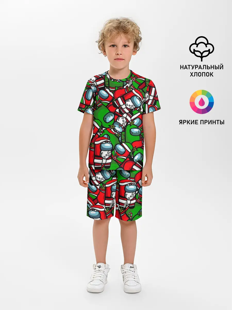 Детская пижама с шортами / НОВОГОДНИЙ AMONG US