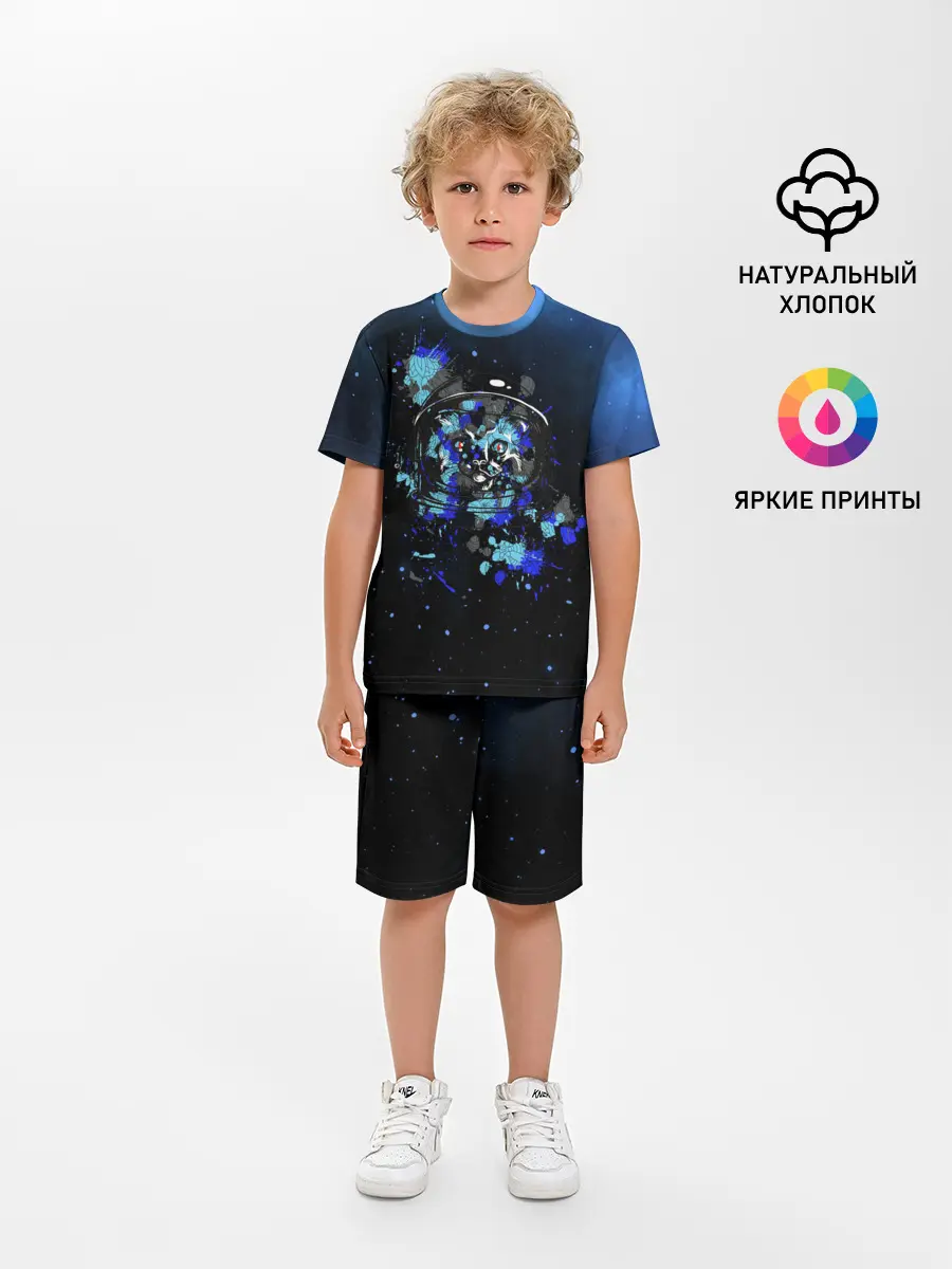 Детская пижама с шортами / Космический кот