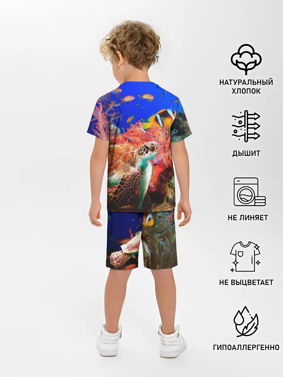 Детская пижама с шортами / Морская черепаха