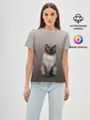 Женская базовая футболка / Сиамский кот голубые глаза
