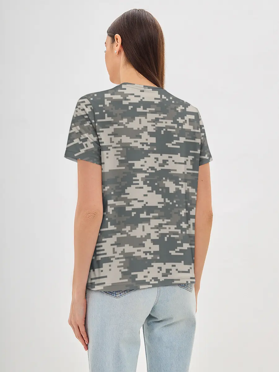 Женская базовая футболка / Цифровой камуфляж