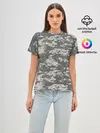 Женская базовая футболка / Цифровой камуфляж