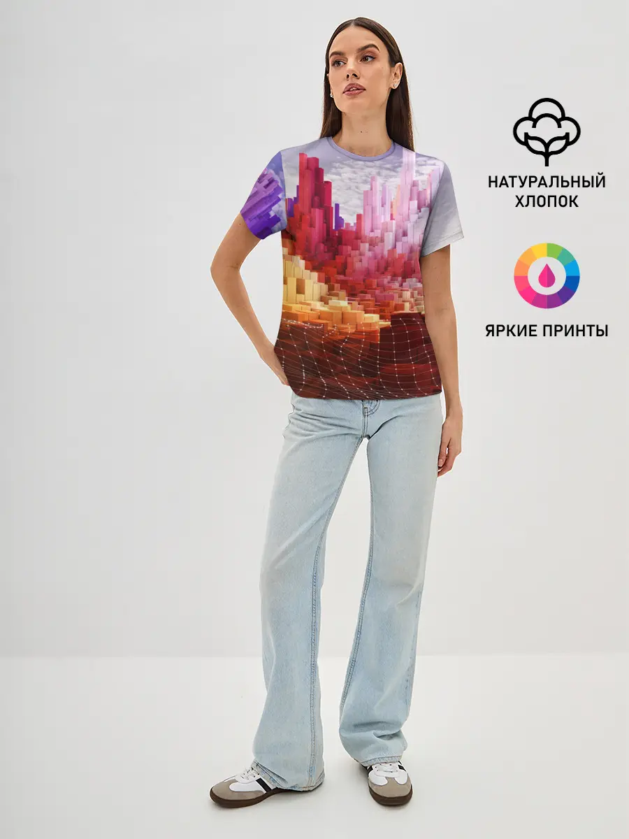 Женская базовая футболка / Симуляция города