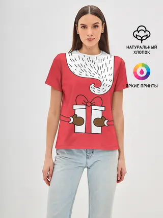 Женская базовая футболка / Дед мороз