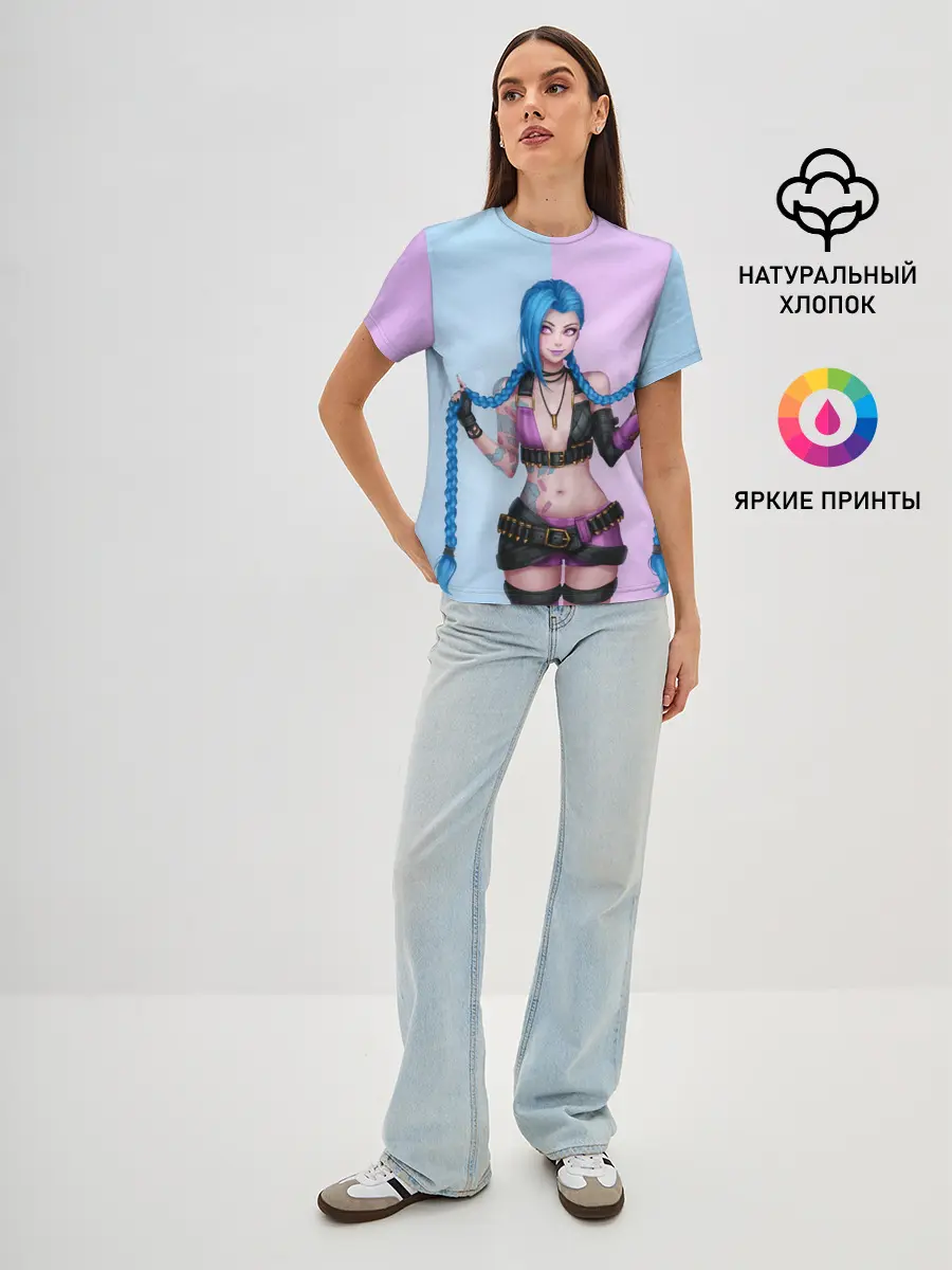 Женская базовая футболка / League of Legends Jinx