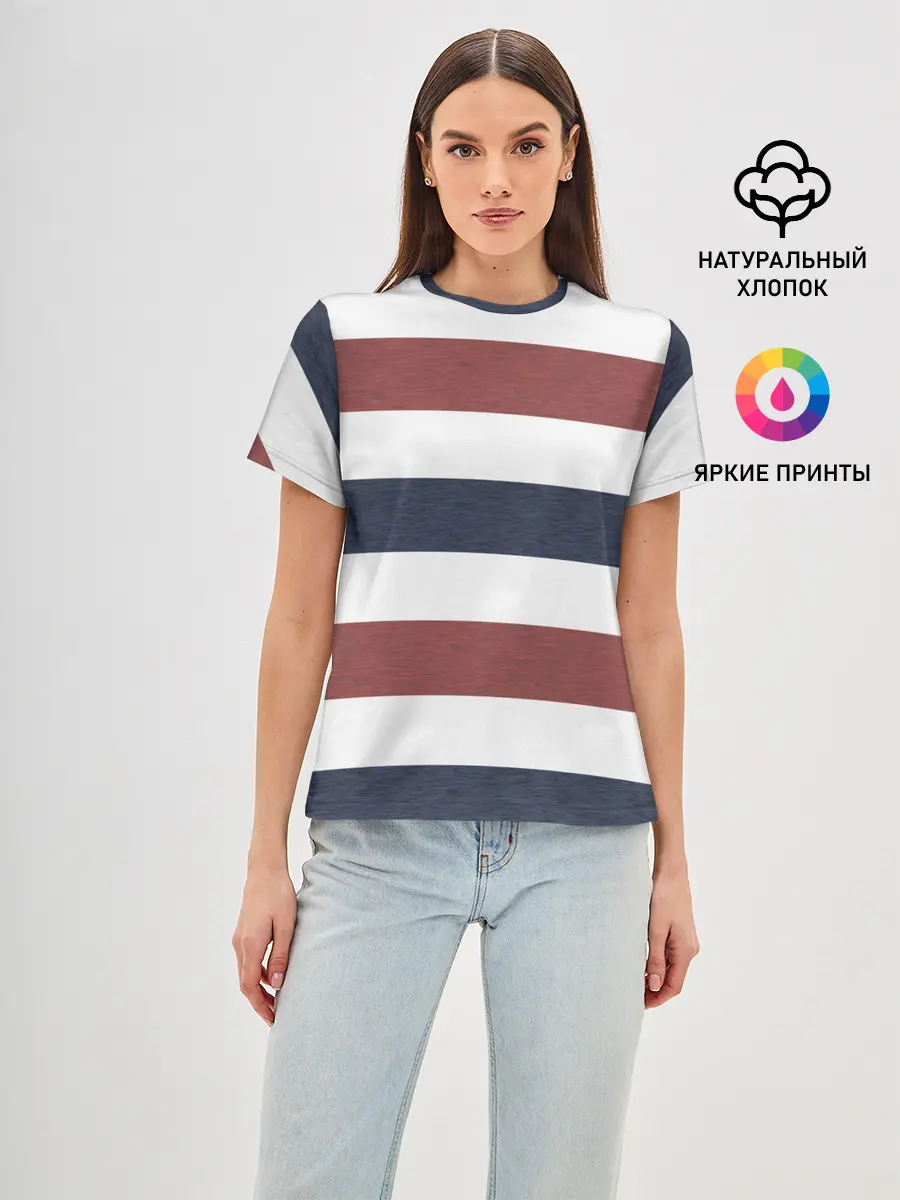 Женская базовая футболка / Полоски
