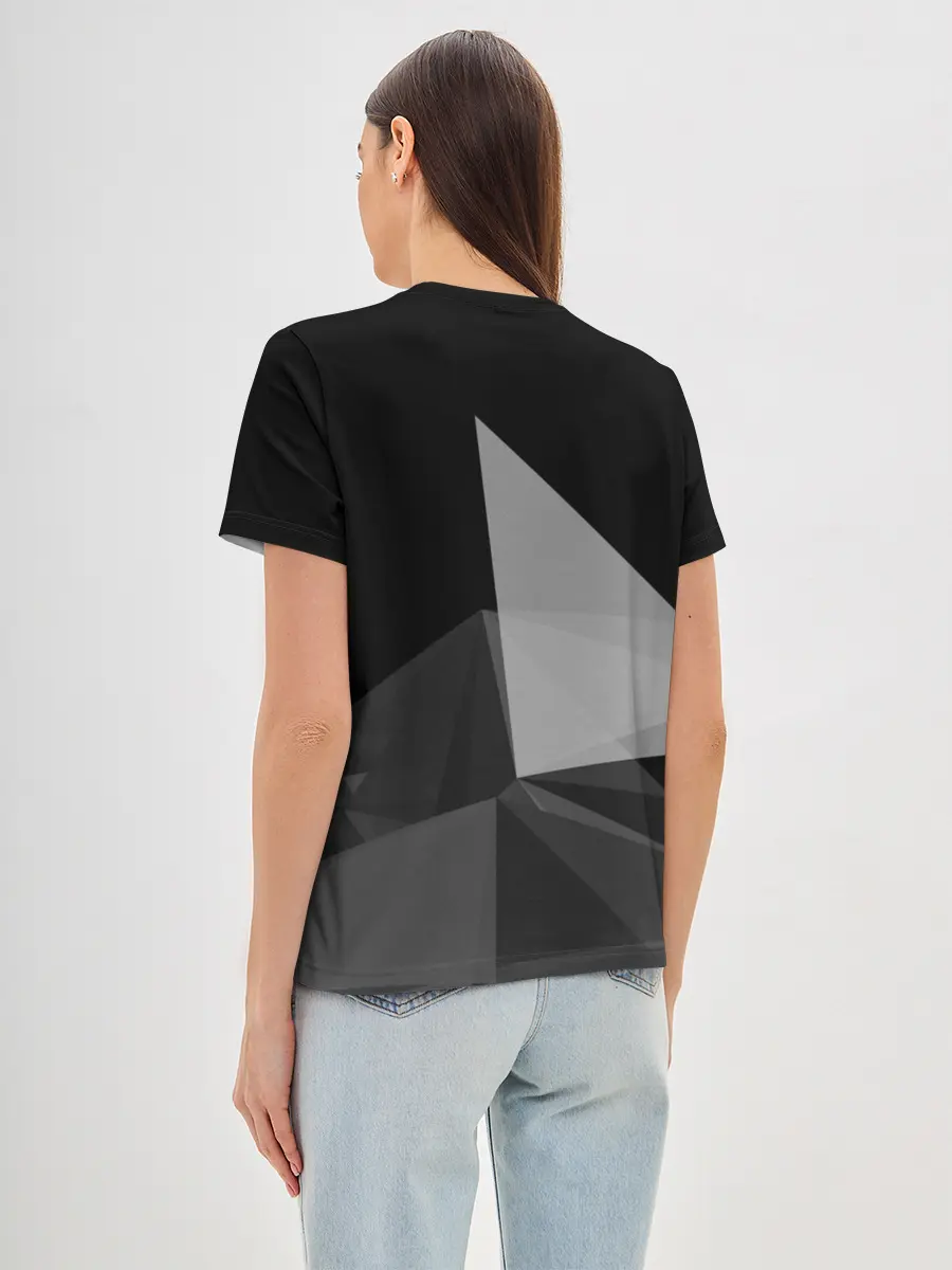 Женская базовая футболка / Camo - Black & White