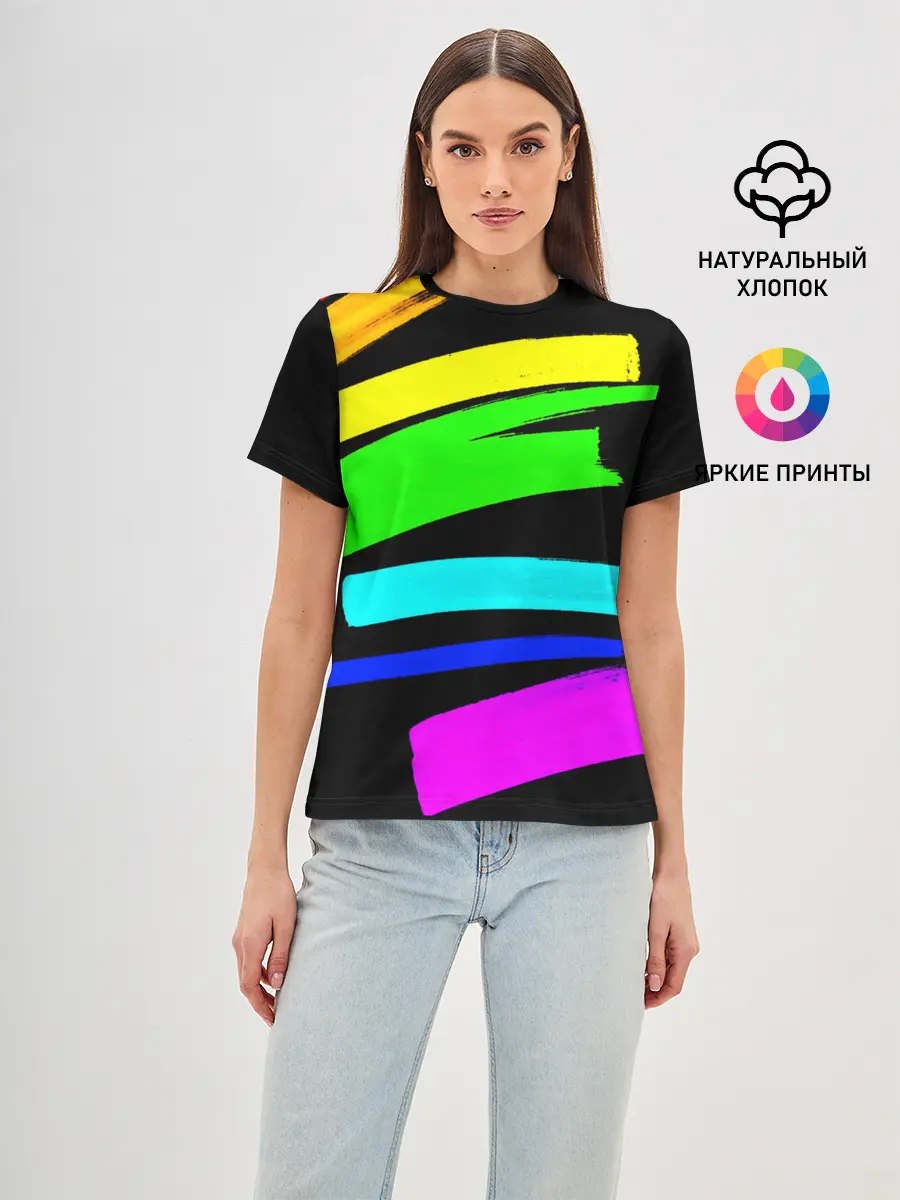 Женская базовая футболка / НЕОНОВЫЕ КРАСКИ