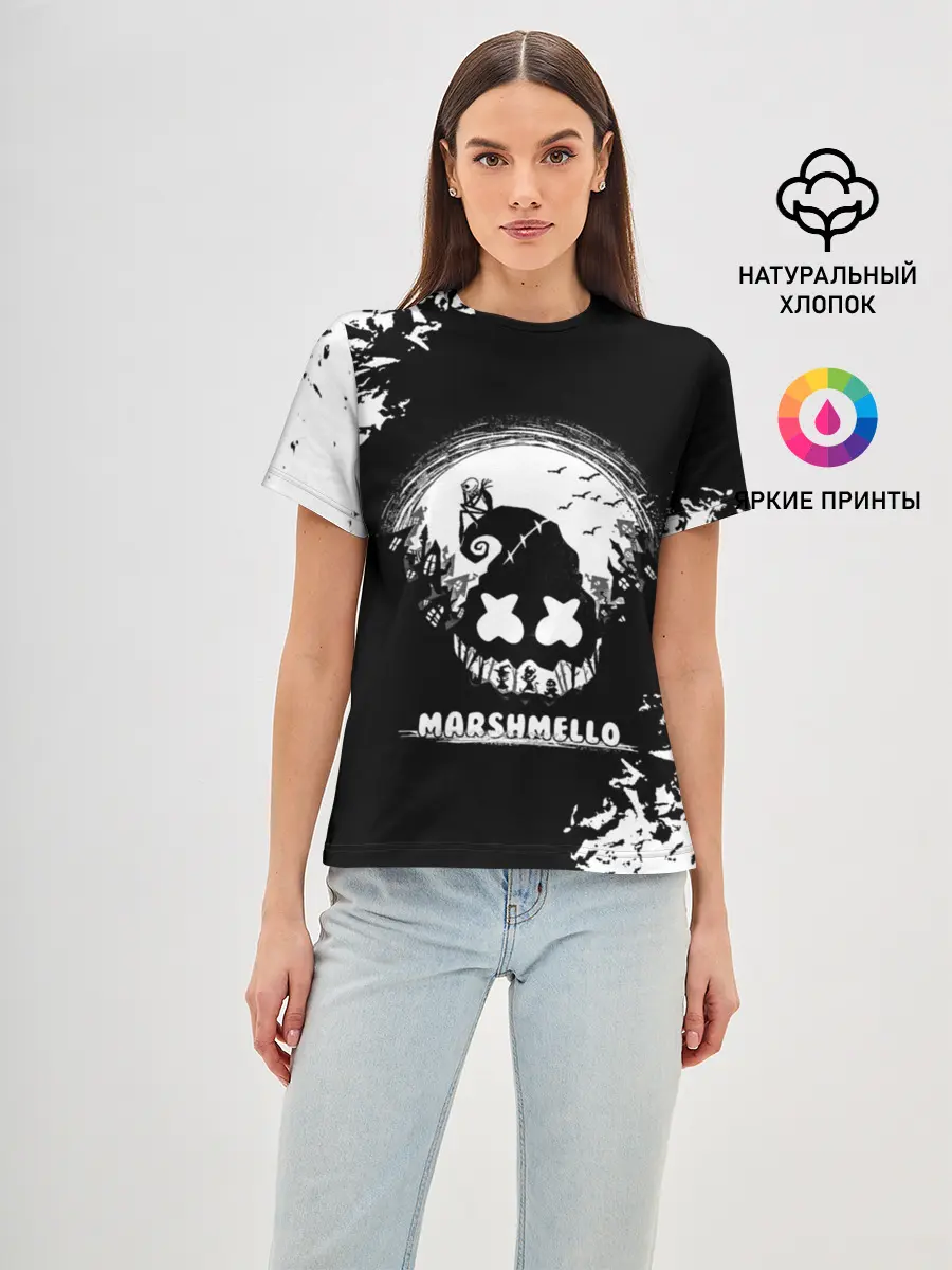 Женская базовая футболка / Marshmello Кошмар