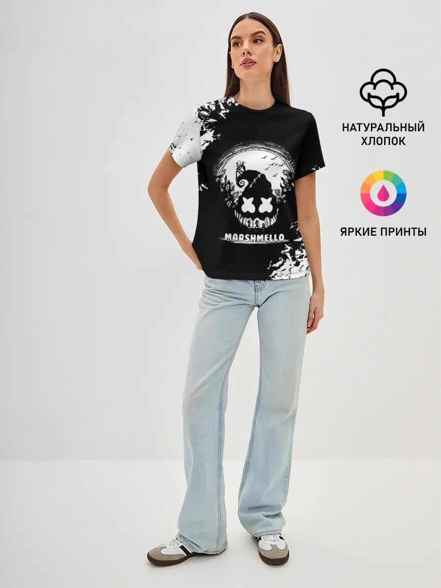Женская базовая футболка / Marshmello Кошмар
