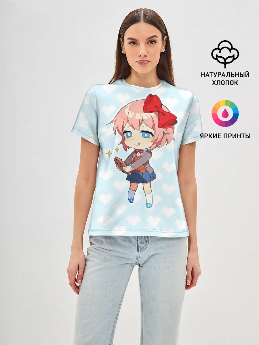Женская базовая футболка / Chibi Sayori