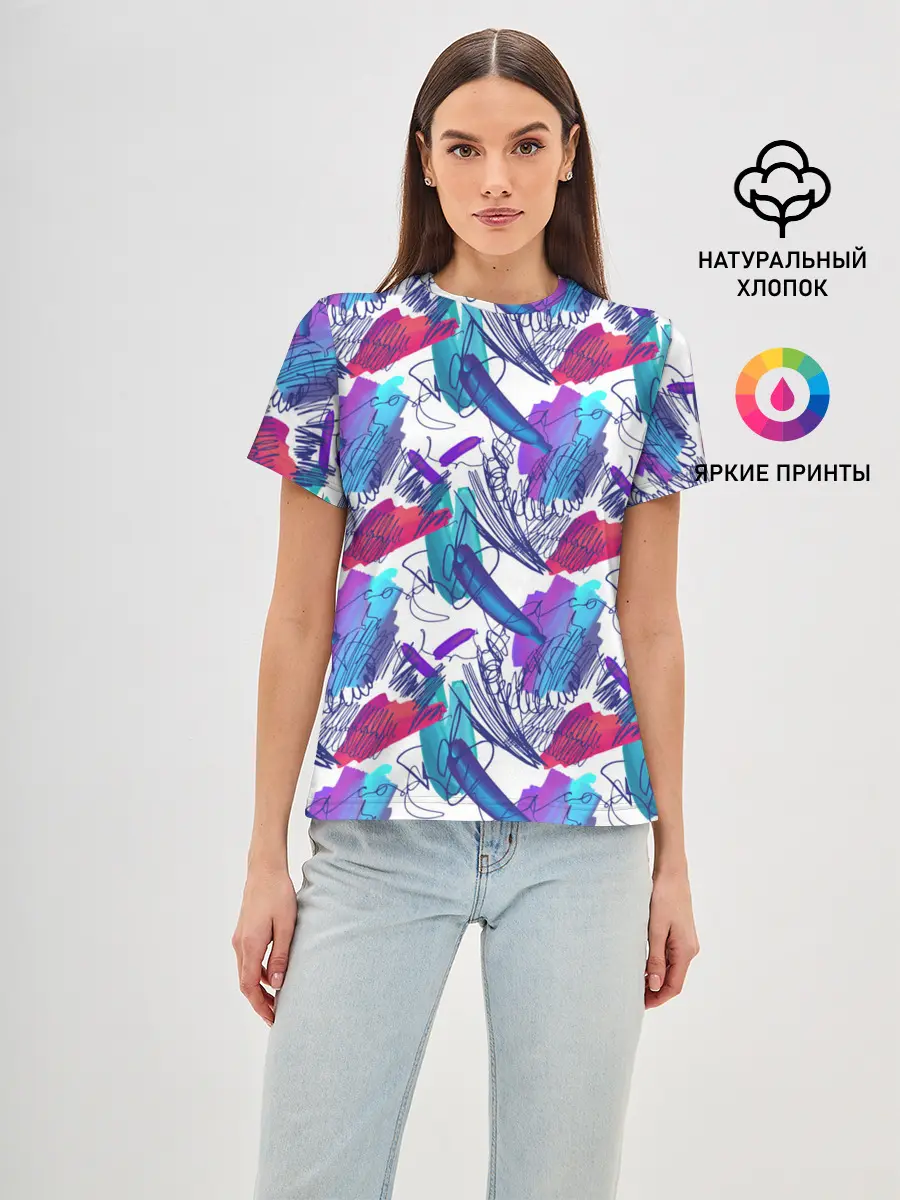 Женская базовая футболка / Абстракция пятна краски