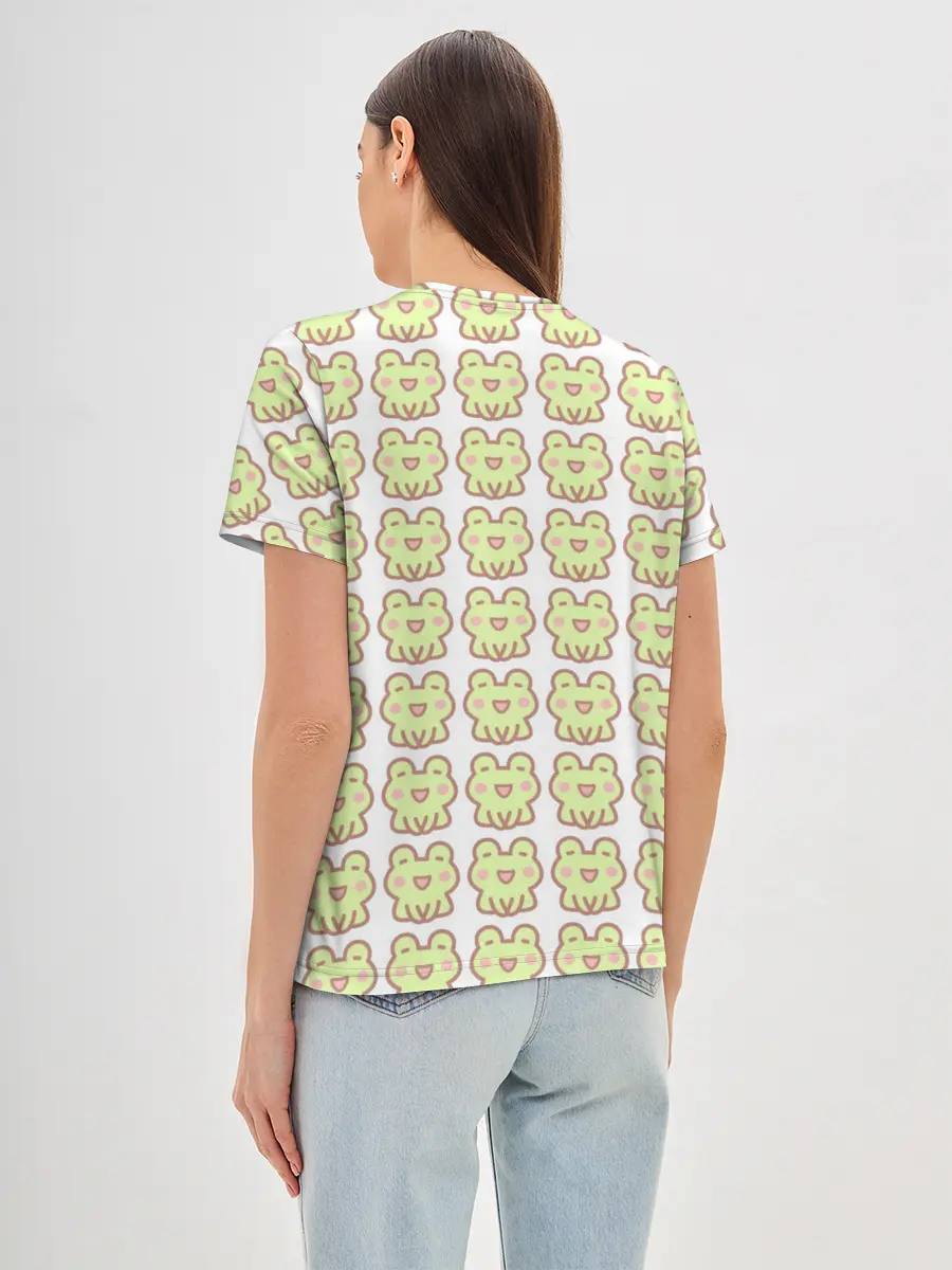 Женская базовая футболка / милые лягушки