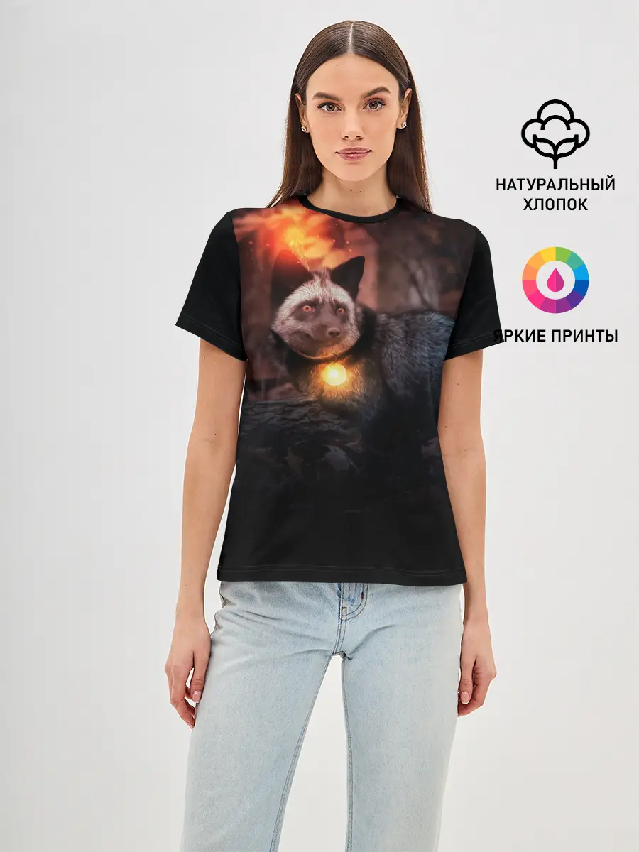 Женская базовая футболка / Волшебная лисица