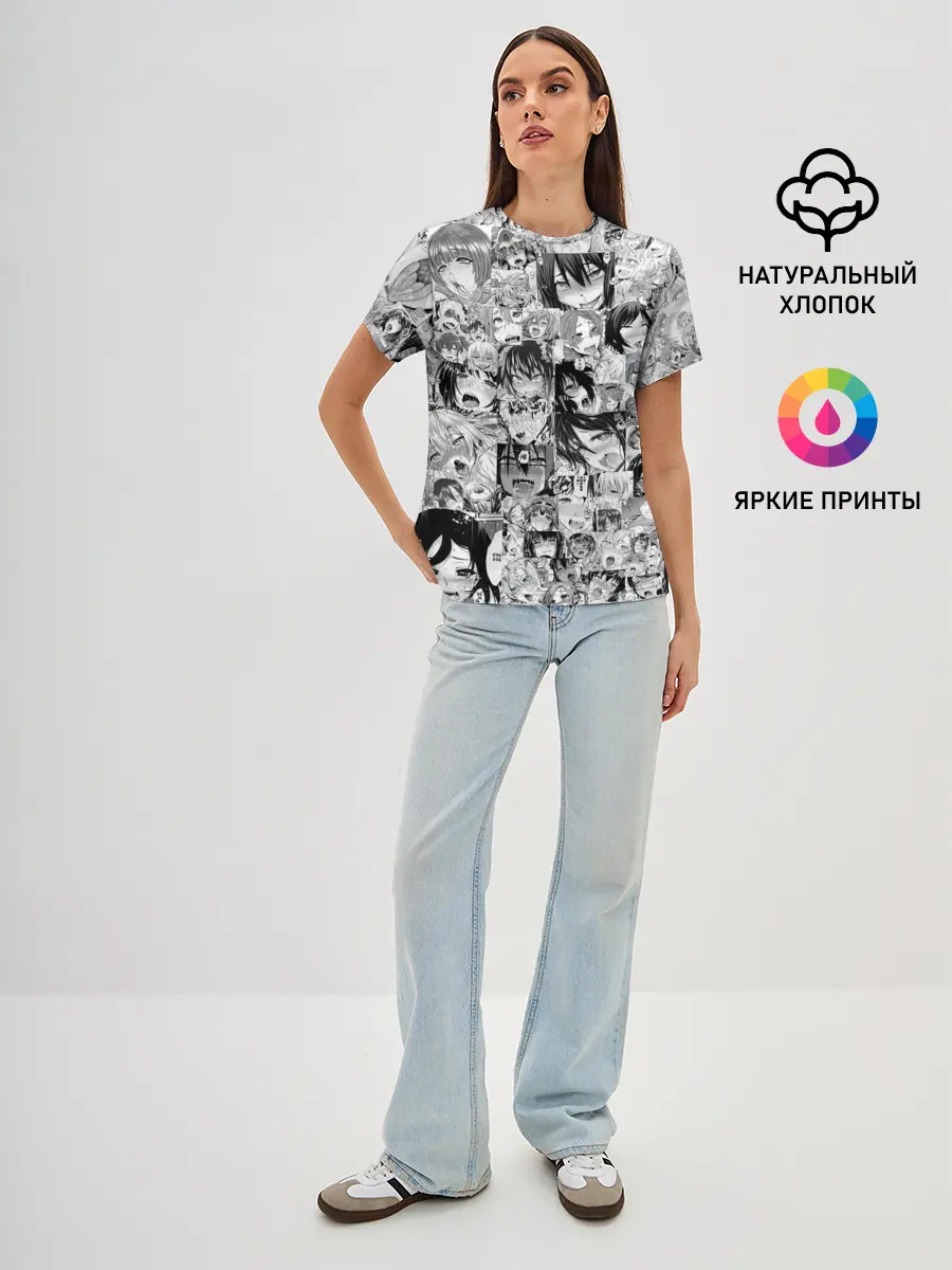 Женская базовая футболка / АХЕГАО ЛИЦА | AHEGAO FACES