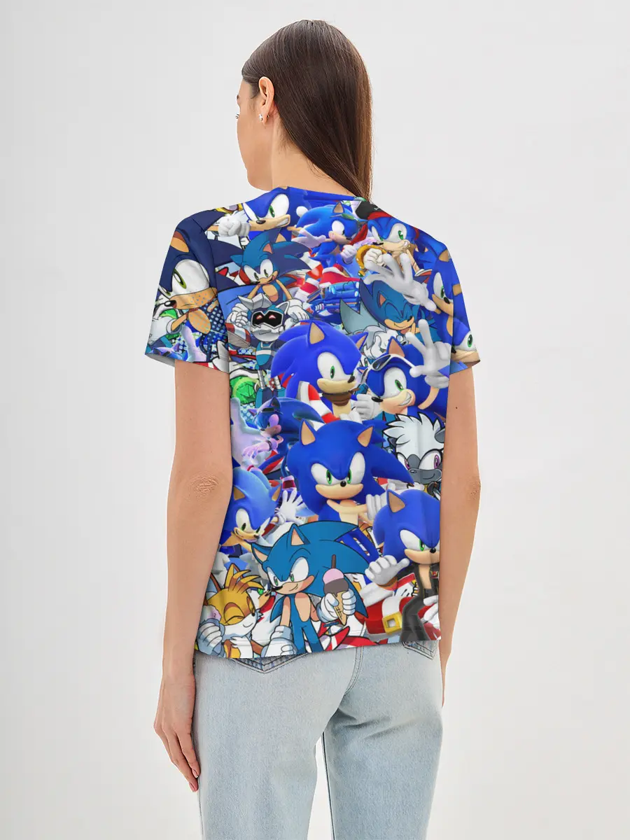 Женская базовая футболка / SONIC СИНИЙ ЁЖ СОНИК
