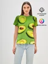 Женская базовая футболка / АВАКАДО ПАТТЕРН.