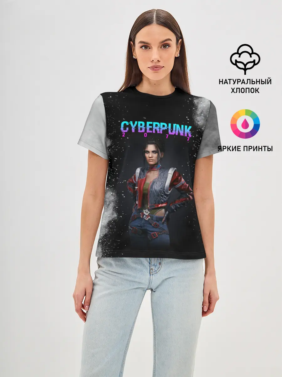 Женская базовая футболка / Панам Палмер | КИБЕРПАНК 2077
