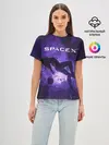 Женская базовая футболка / Space X Girl in zero gravity