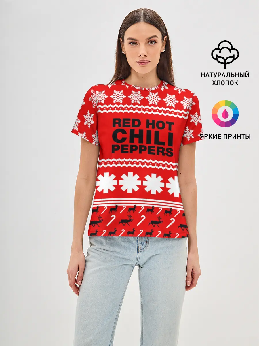 Женская базовая футболка / Праздничный RHCP