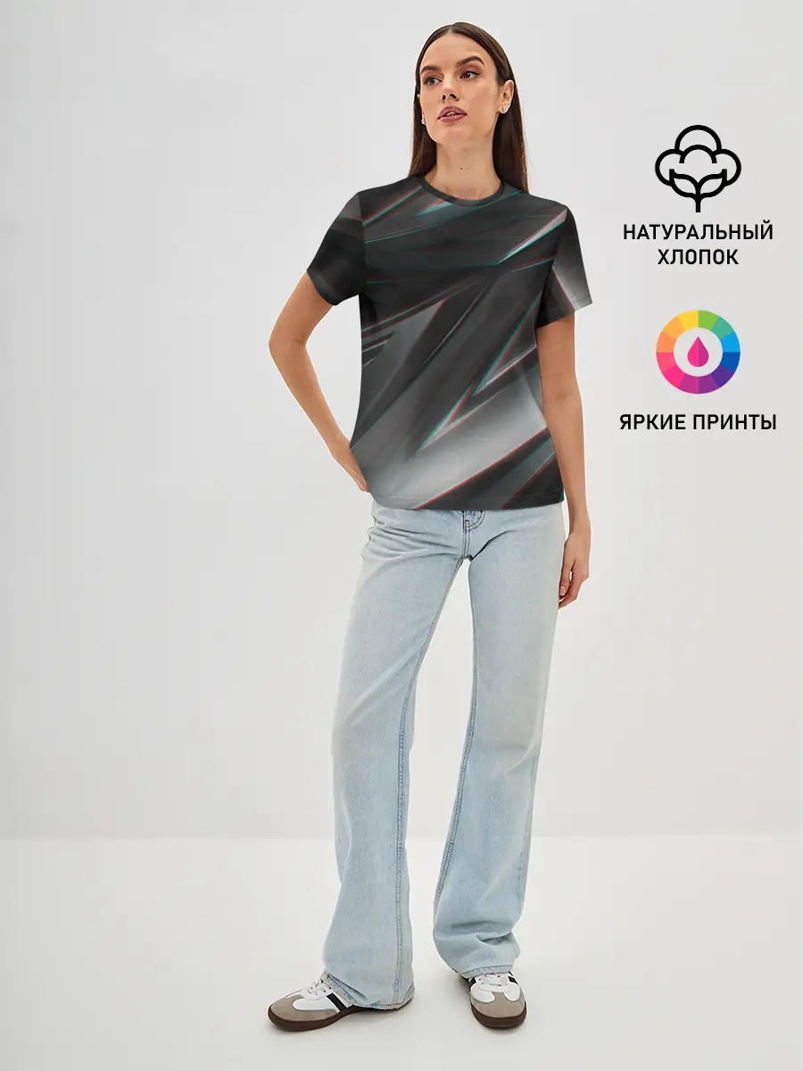 Женская базовая футболка / GEOMETRY STRIPES GLITCH