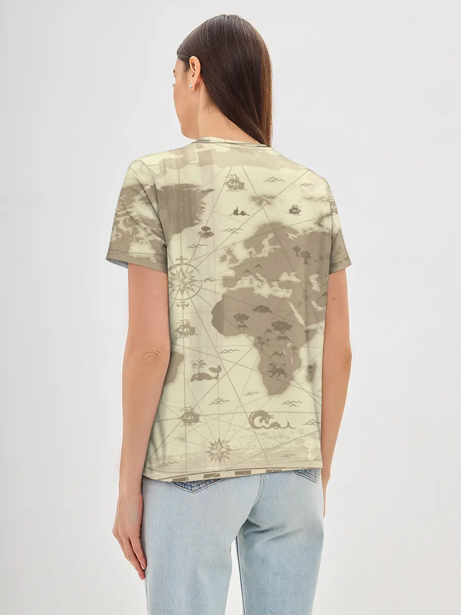 Женская базовая футболка / Карта мира