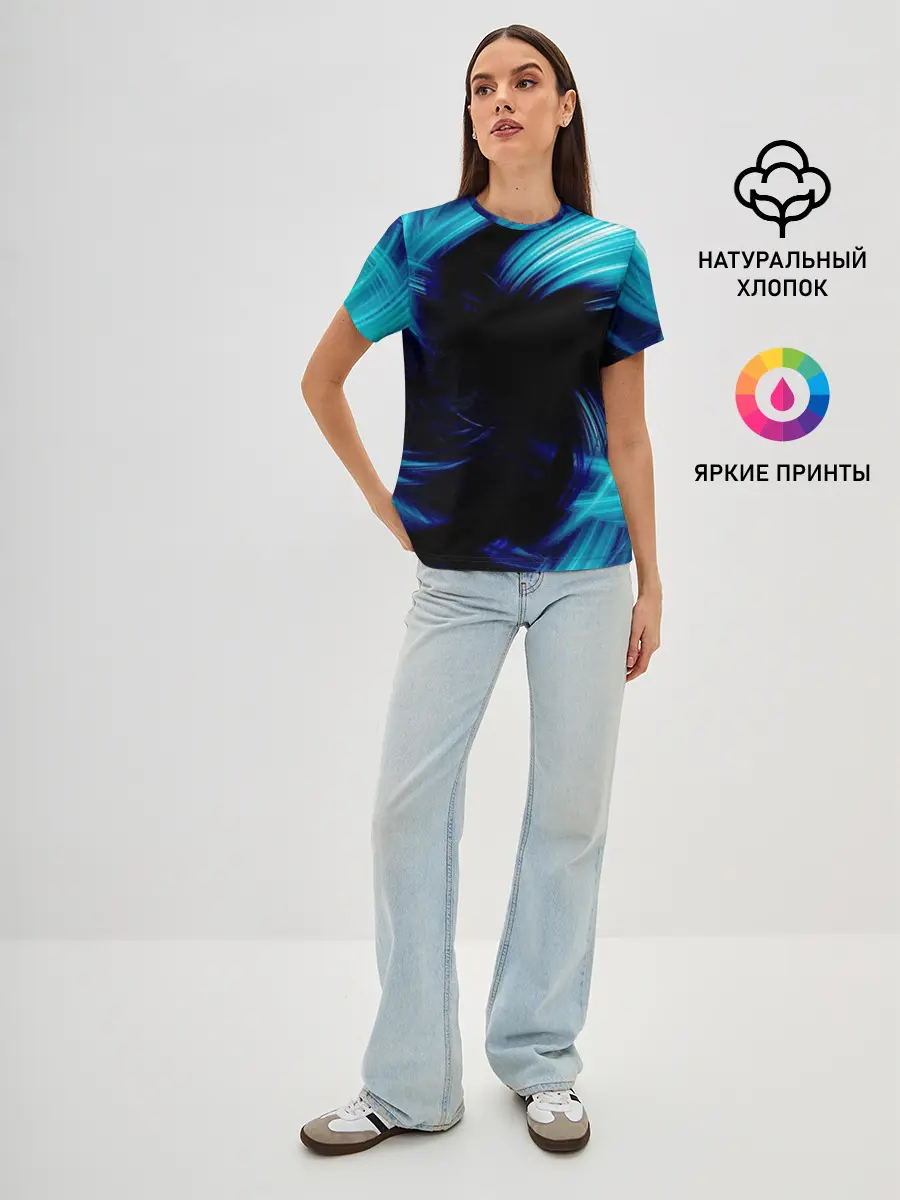 Женская базовая футболка / Неоновый вихрь