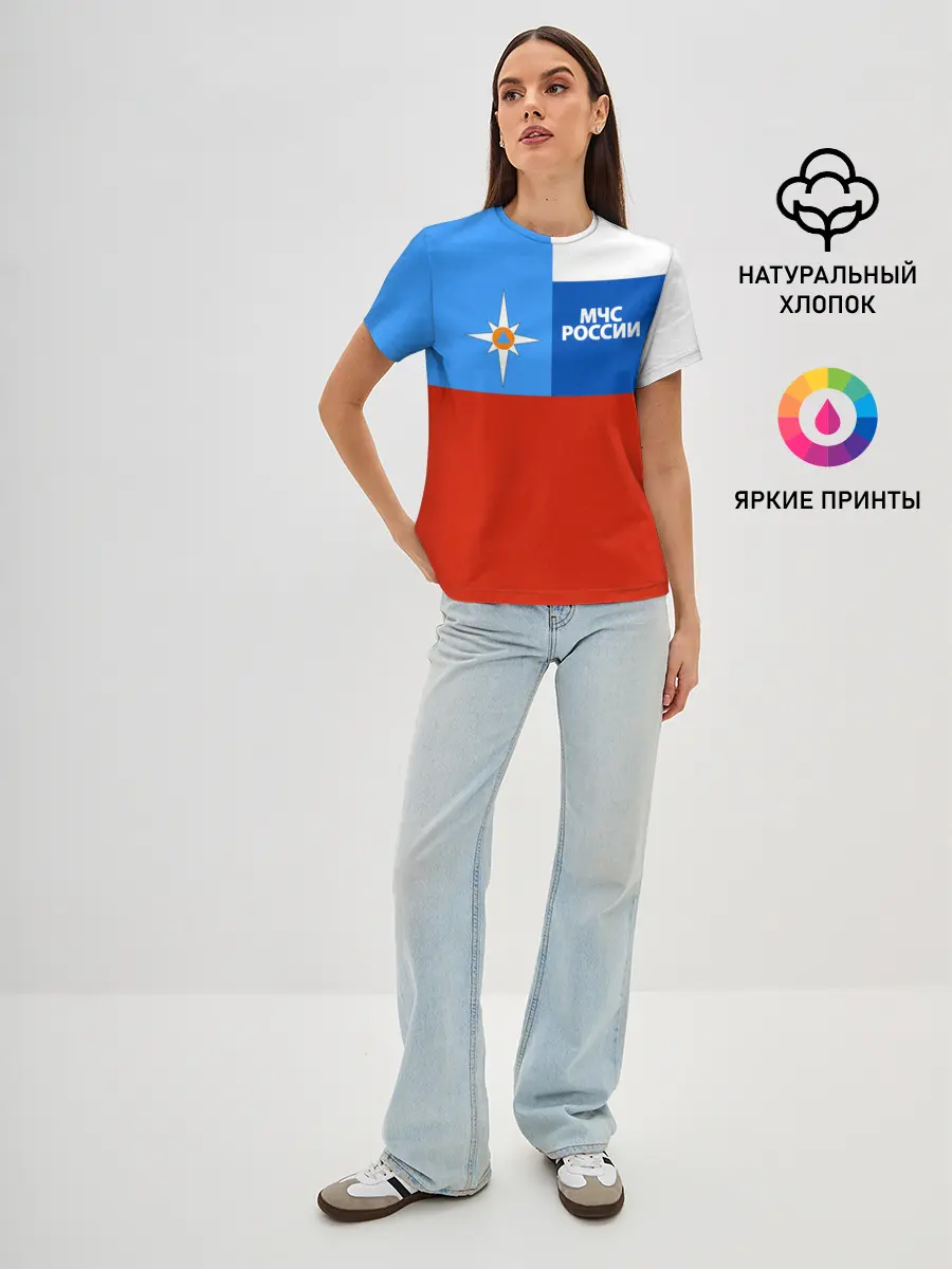 Женская базовая футболка / Флаг МЧС России