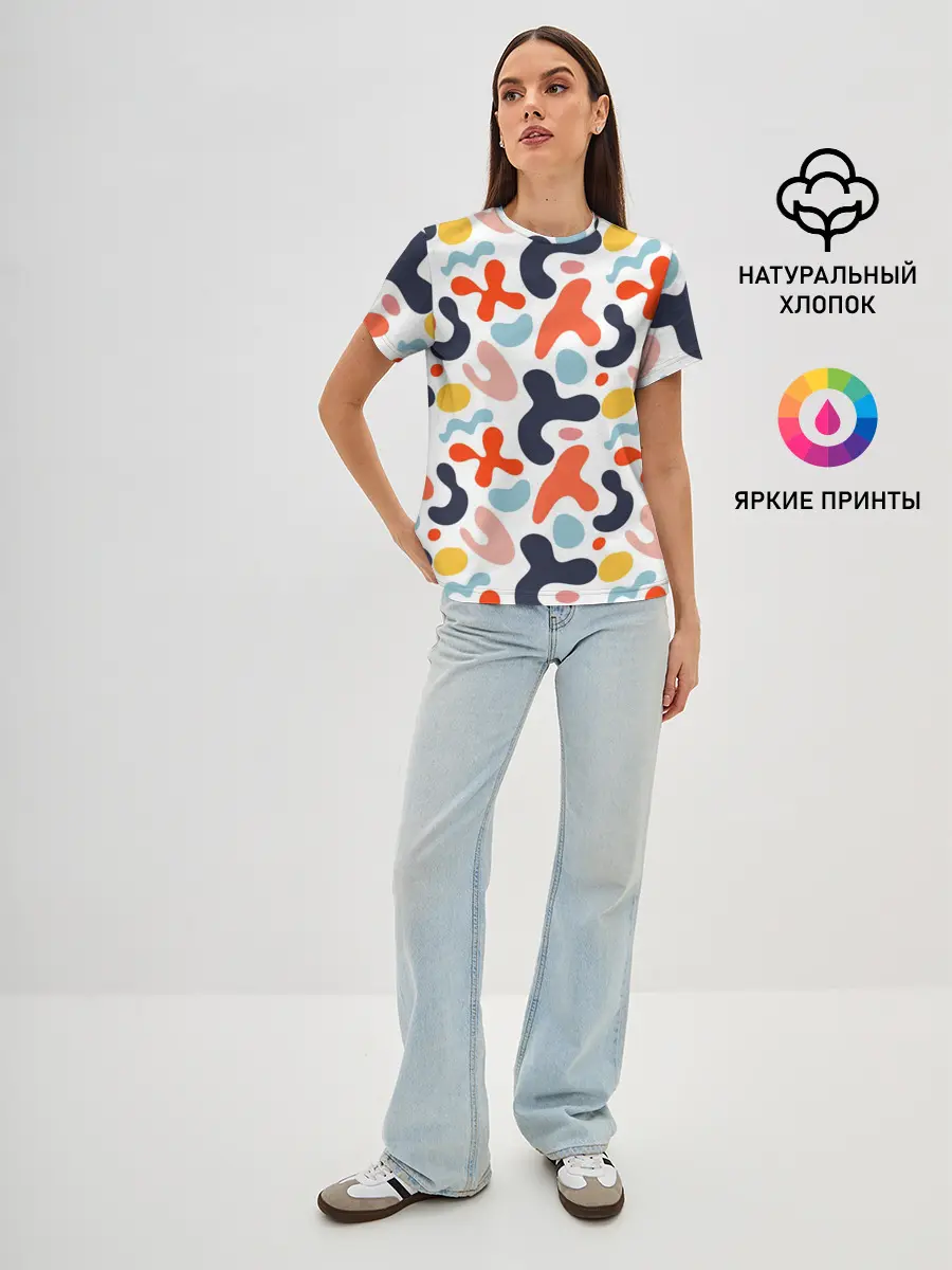 Женская базовая футболка / Абстрактные цветные пятна