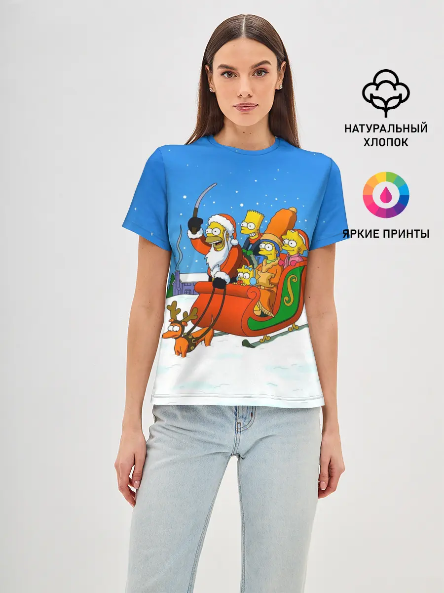Женская базовая футболка / Simpsons New Year