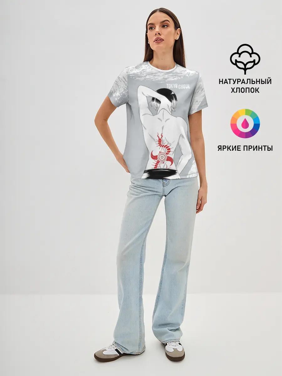 Женская базовая футболка / Sasaki kagune tattoo