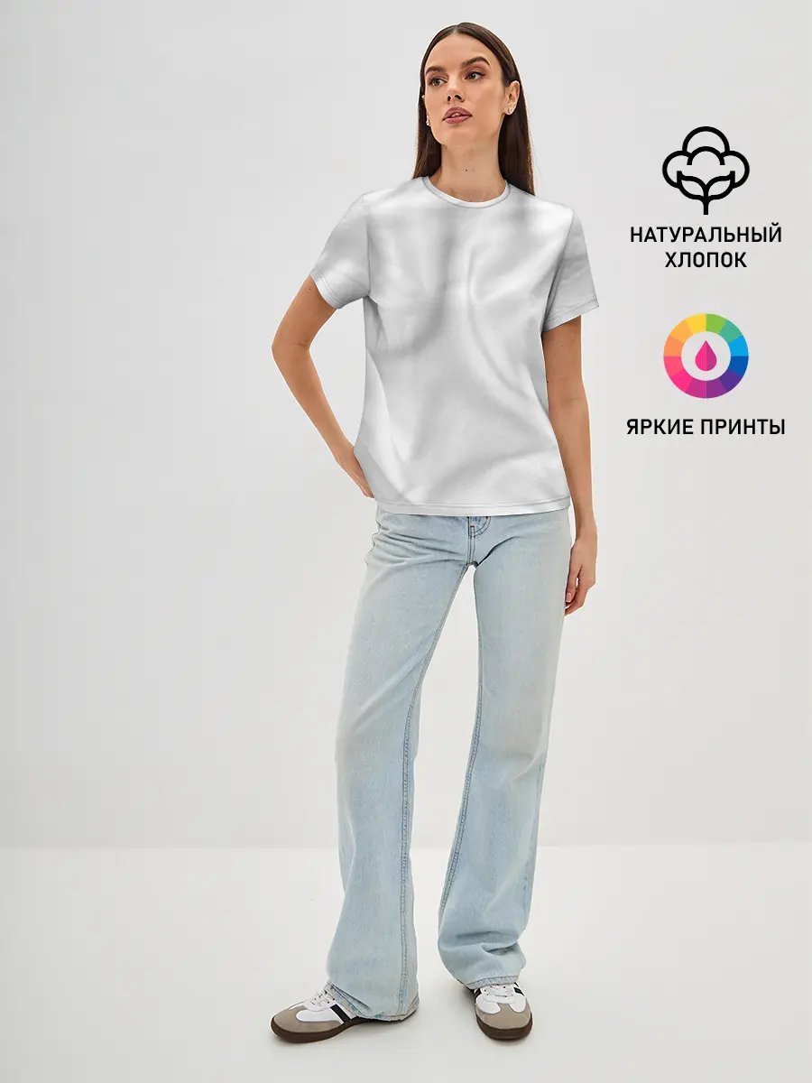 Женская базовая футболка / Белое полотно текстура