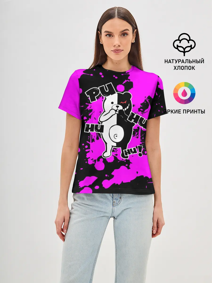 Женская базовая футболка / MONOKUMA Puhuhuhu