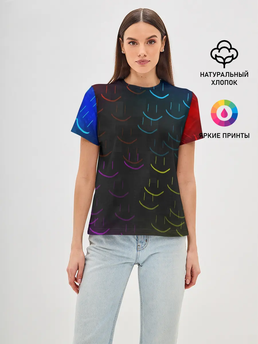 Женская базовая футболка / Rainbow smile