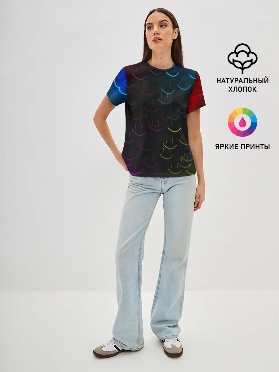 Женская базовая футболка / Rainbow smile