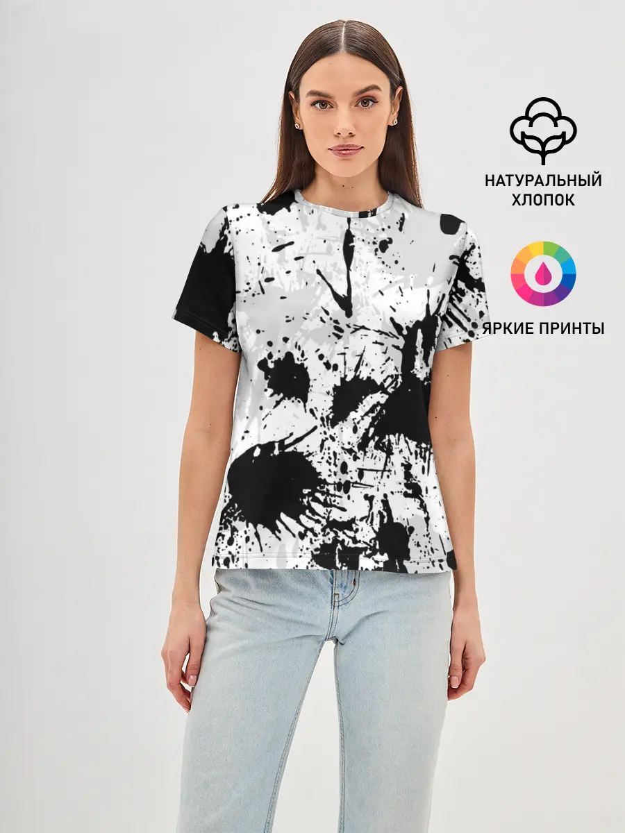 Женская базовая футболка / БРЫЗГИ КРАСОК