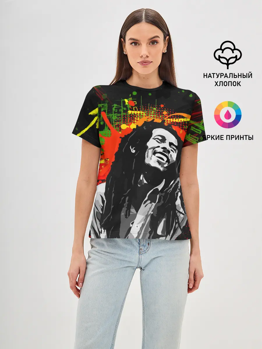 Женская базовая футболка / Боб Марли