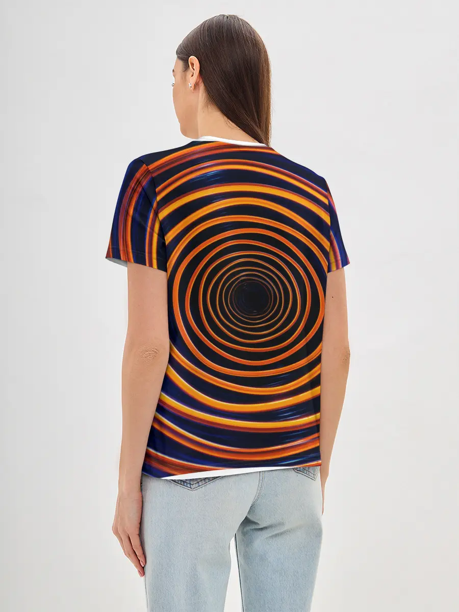 Женская базовая футболка / Круги неоновые