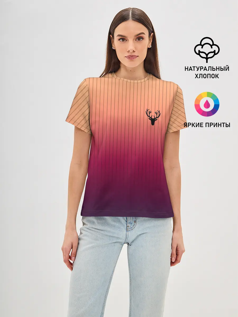Женская базовая футболка / The Gradient Of Deer
