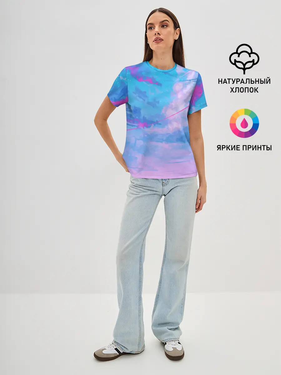 Женская базовая футболка / РОЗОВЫЕ ОБЛАКА