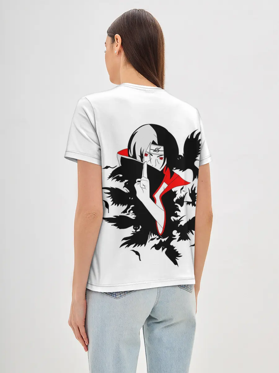 Женская базовая футболка / Человек и вороны аниме