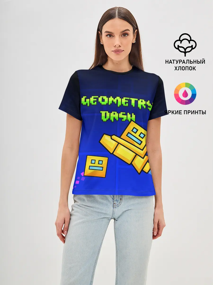 Женская базовая футболка / GEOMETRY DASH / ГЕОМЕТРИ ДАШ