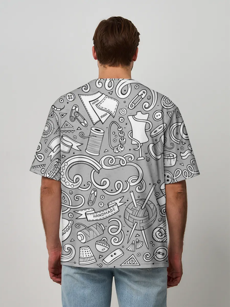 Мужская футболка оверсайз / handmade