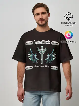 Мужская футболка оверсайз / Greatest Hits - Judas Priest