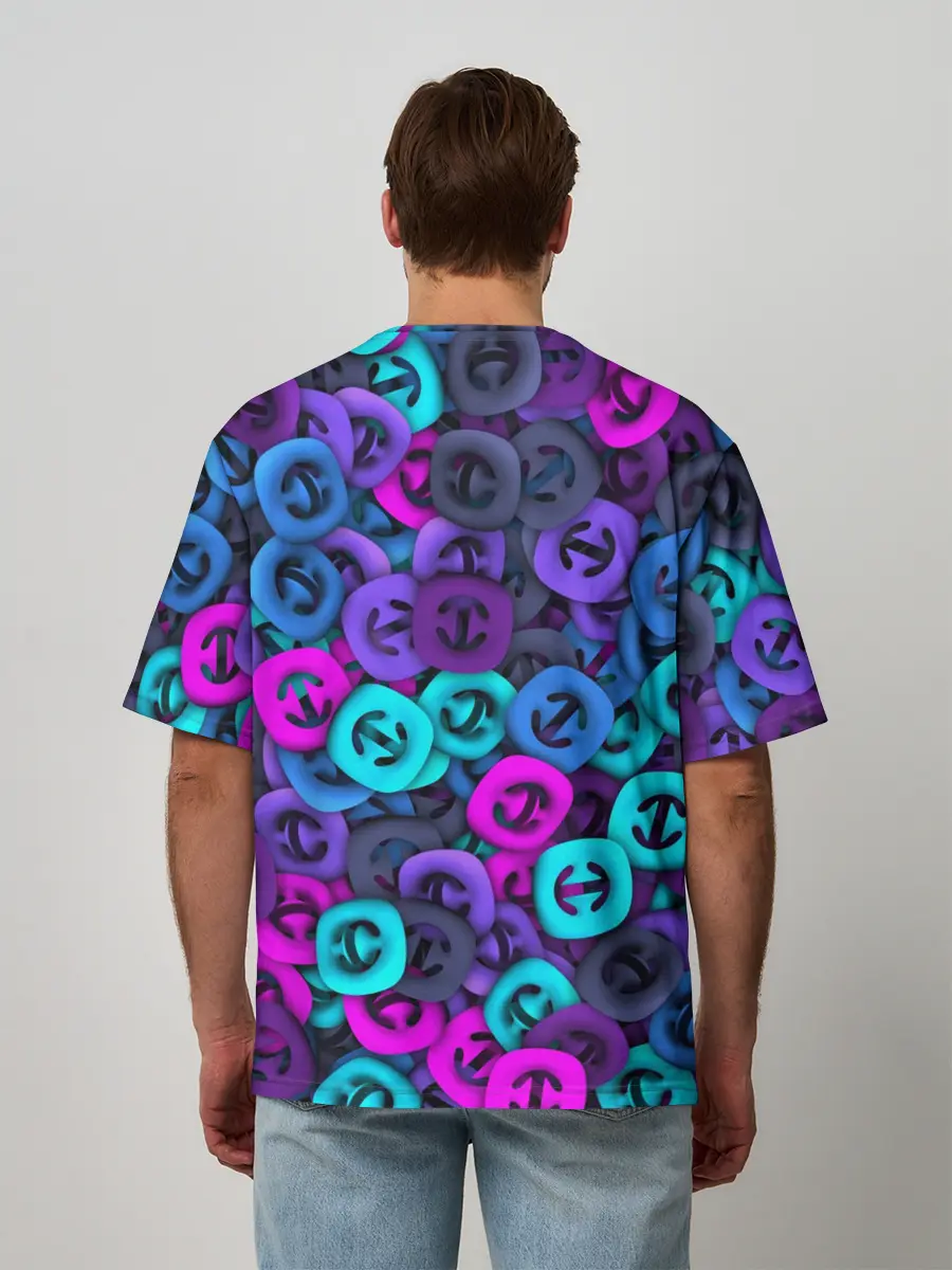 Мужская футболка оверсайз / Неоновые снаперсы