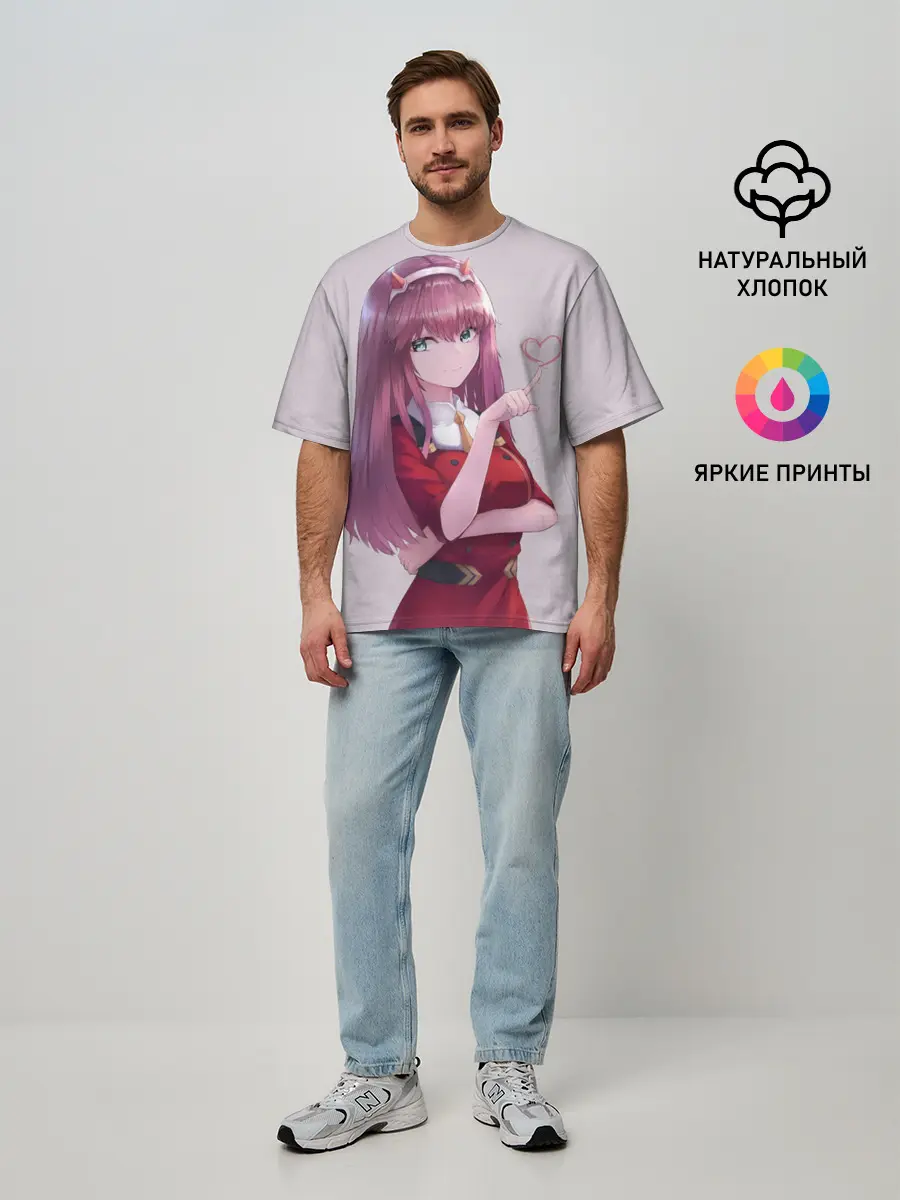 Мужская футболка оверсайз / Darling heart